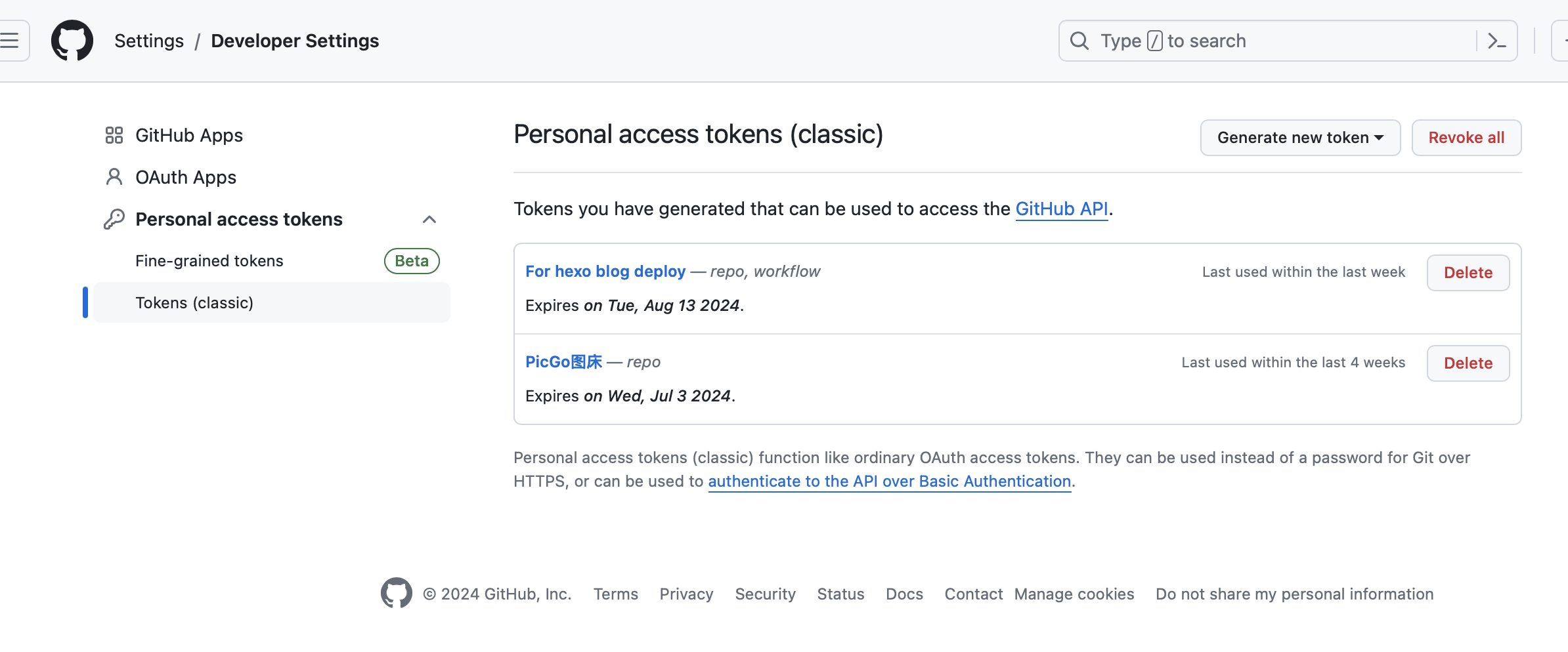 Personl access token