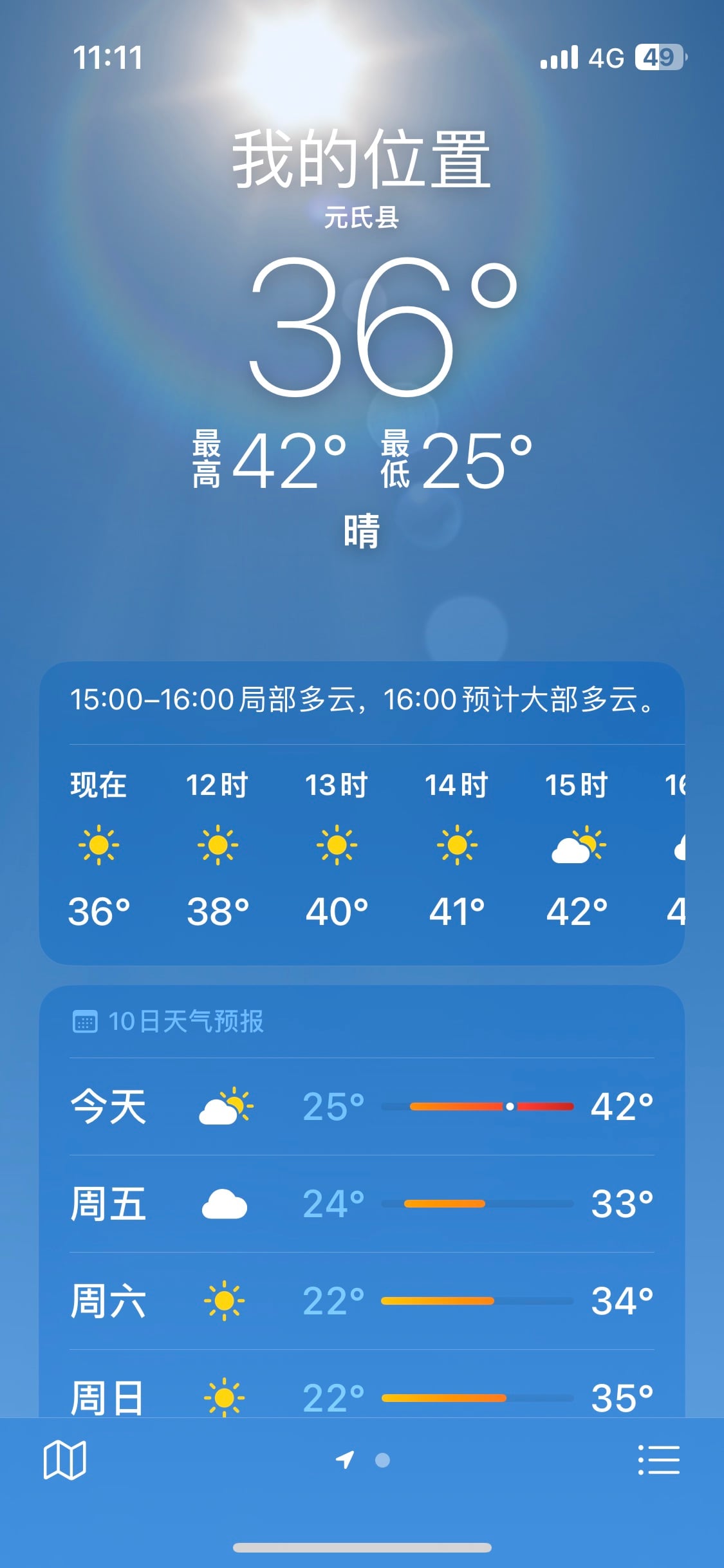 气温42度